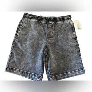 Wonder Nation Husky Black Wash Shorts Sz Large 10/12 Husky NWT